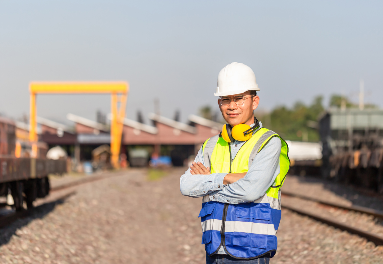 Track Protection Officer working on rail site