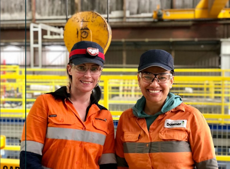 Female rail workers in manufacturing plant