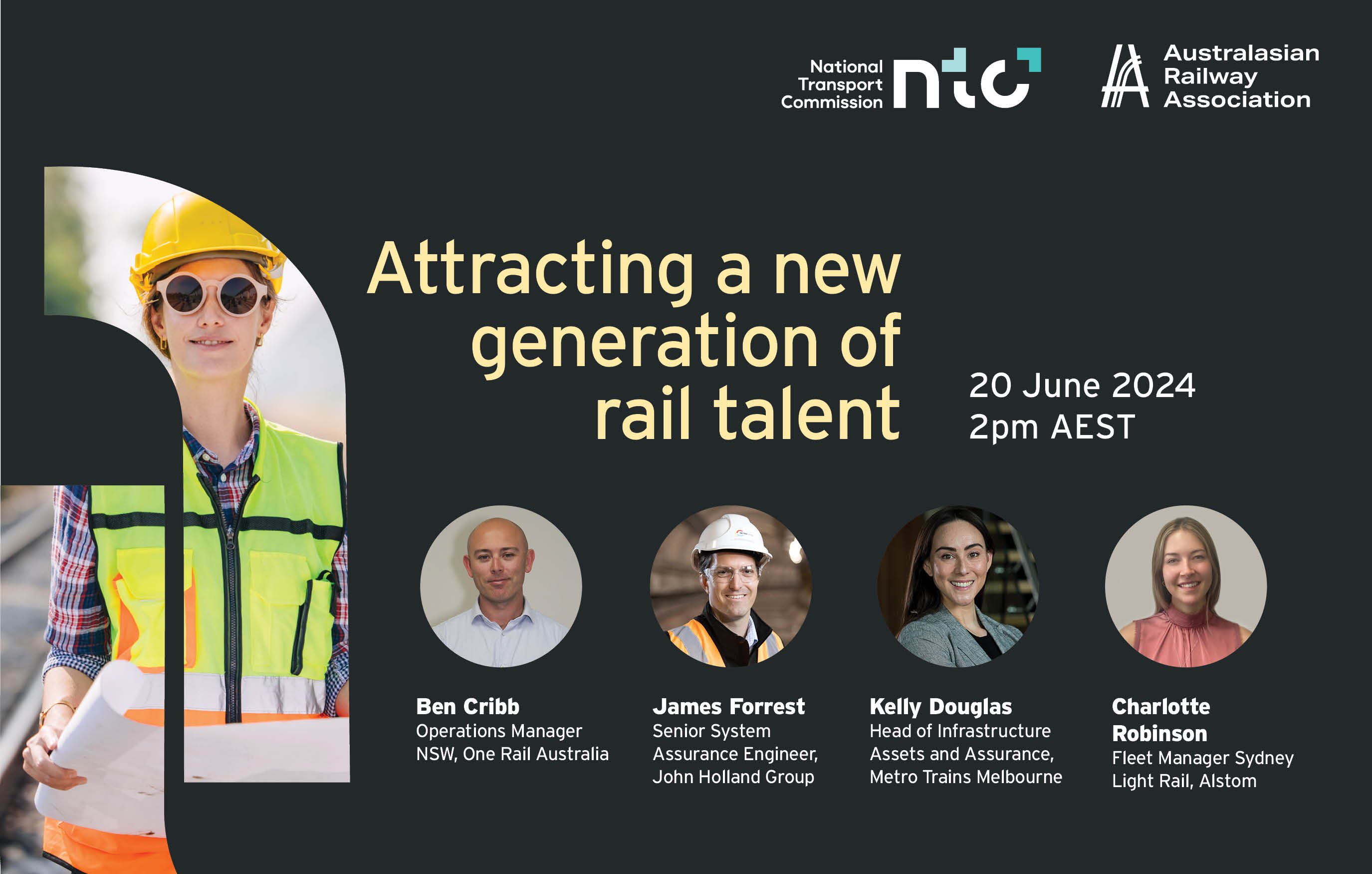 Picture advertising the NTC's Attracting a new generation of rail talent webinar to be held at 2pm on 20 June.on 